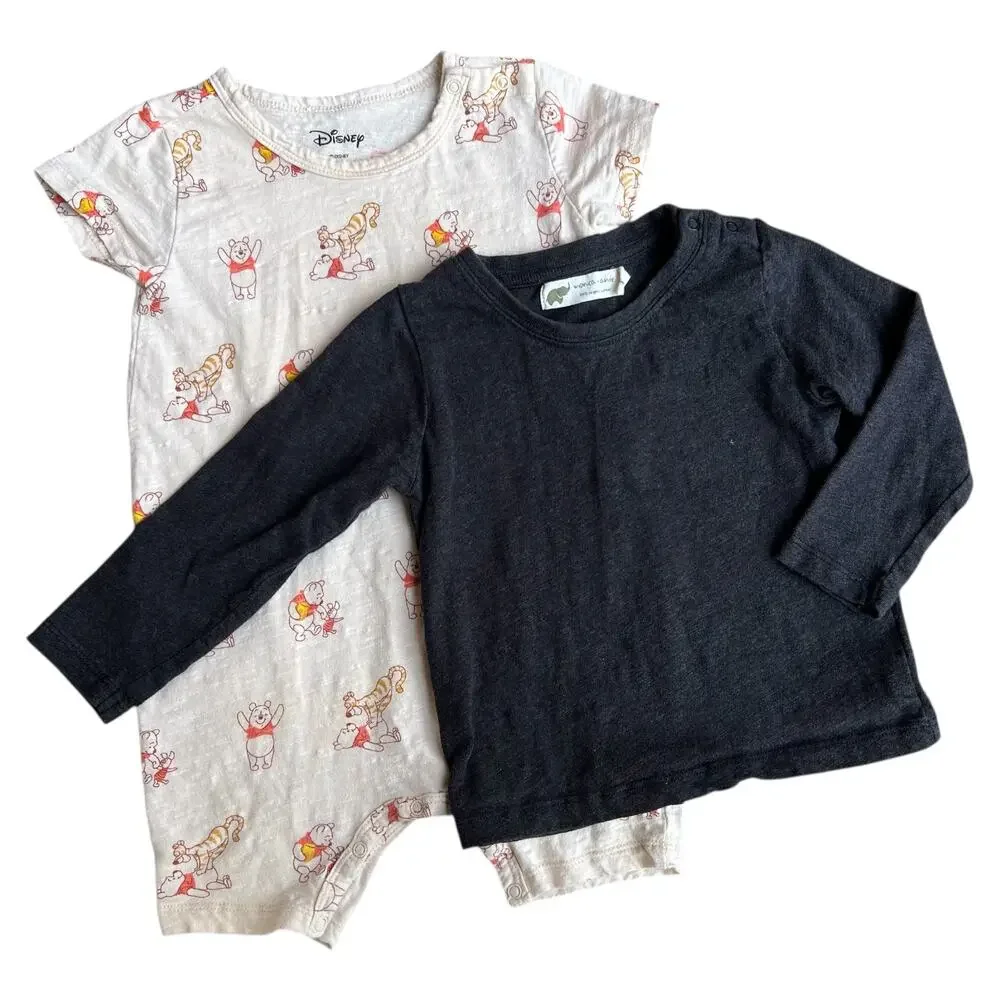 Disney x Monica + Andy Bodysuit 3-pc Top and Bottoms Bundle Baby Sz 12-24 Months
